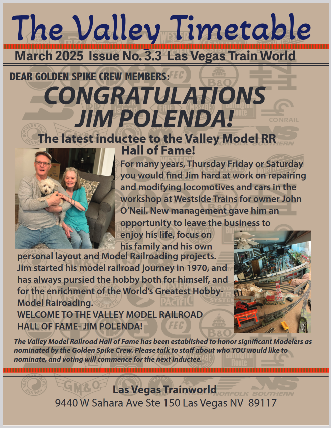 The Valley Timetable - March 2025