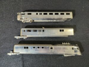 Las Vegas Train World - Train of the Day - Burlington Zephyr 9900 Brass Nickel Plated Locomotive (3 Unit Train) Unpainted