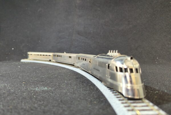 Las Vegas Train World - Train of the Day - Burlington Zephyr 9900 Brass Nickel Plated Locomotive (3 Unit Train) Unpainted